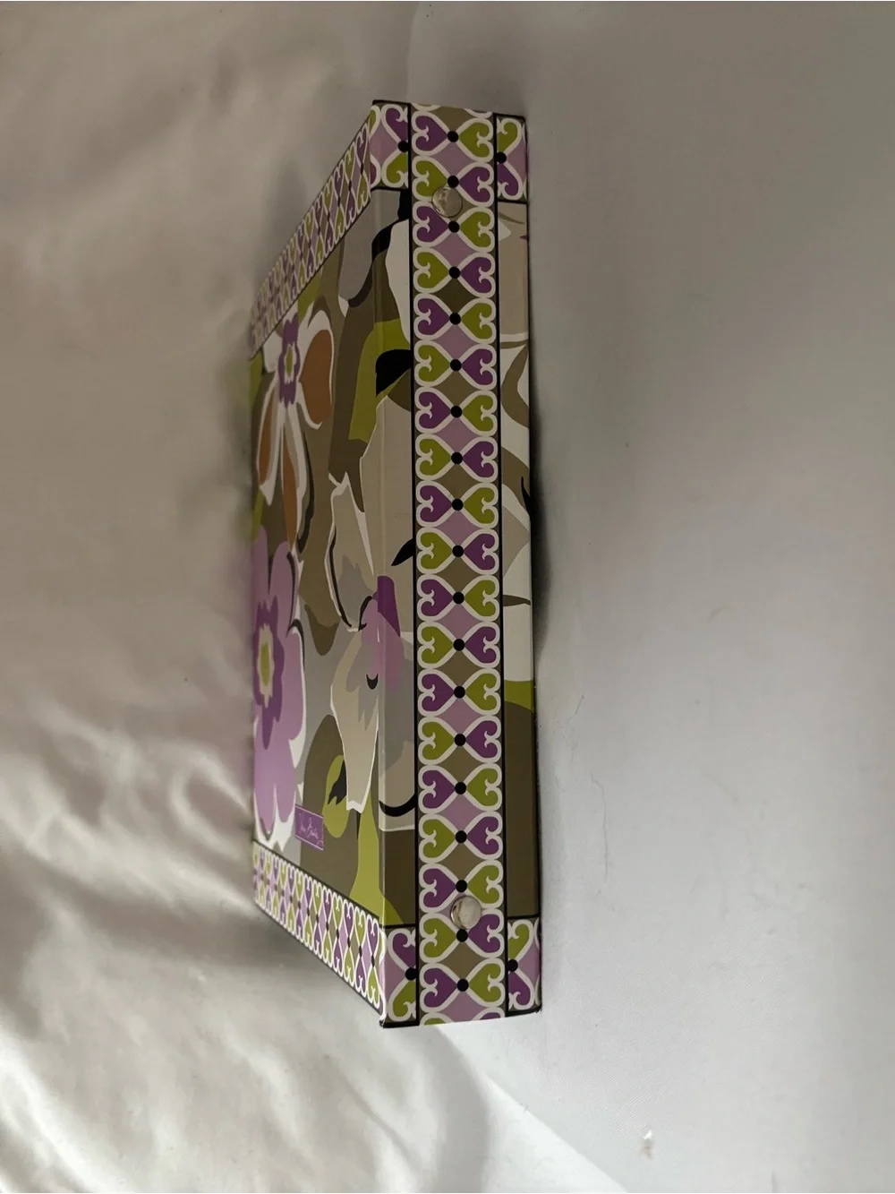 Vera Bradley Floral 3 Ring Binder  in Green, Purple & Brown